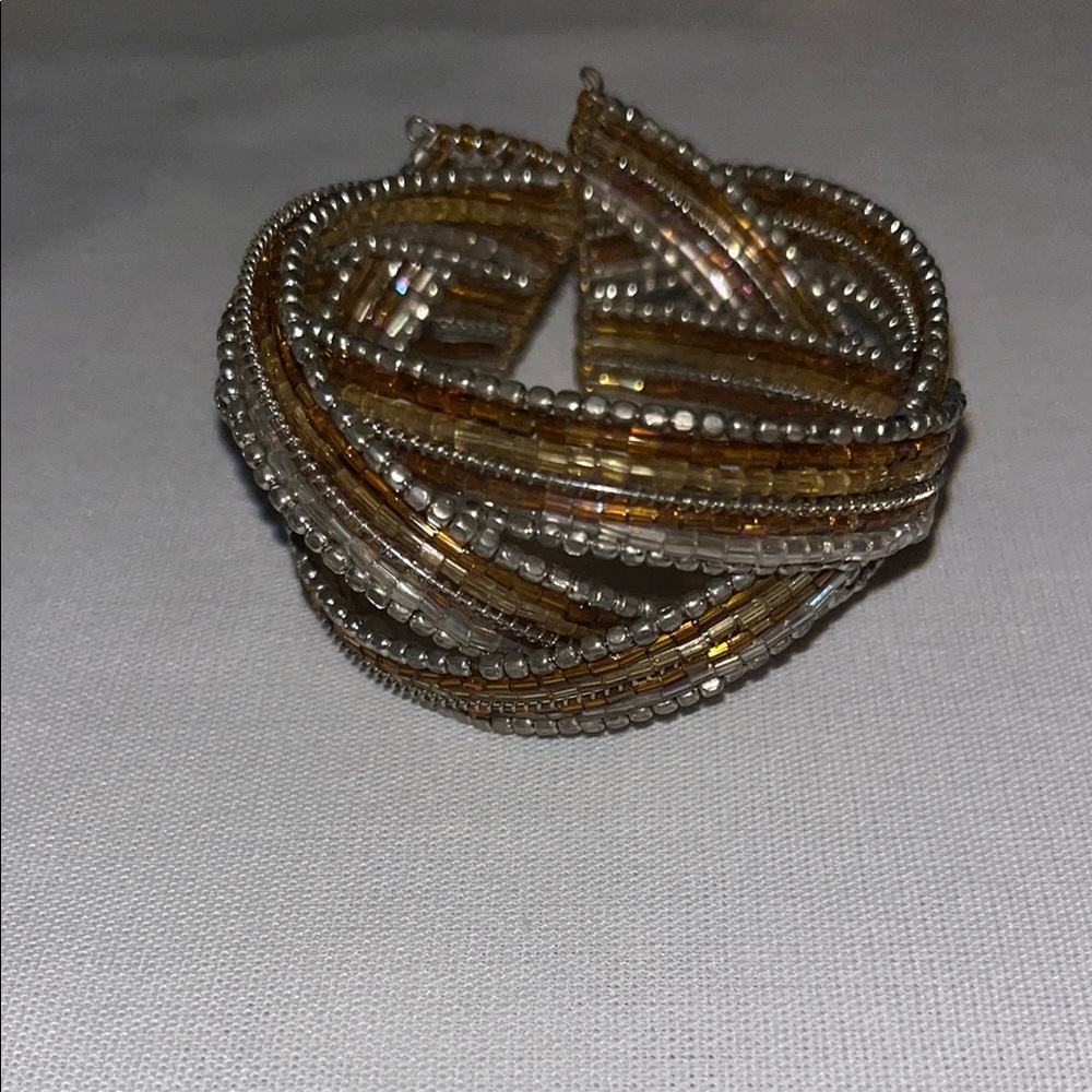Vintage Elegant Beaded Cuff Bracelet.